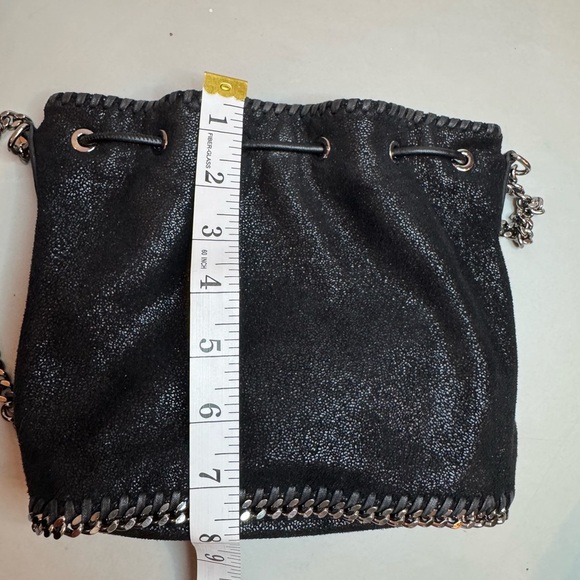Stella McCartney Vegan Leather Bucket Bag – Black & Silver Sparkle - Picture 11 of 17